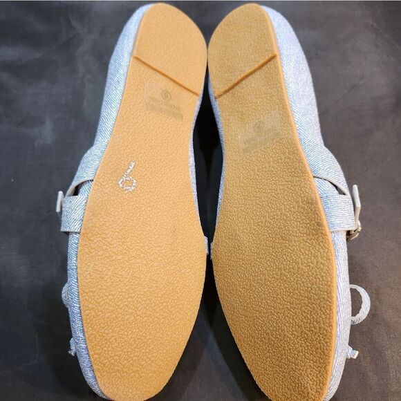 BRAND NEW CHASE & CHLOÉ FERGIE-1 DENIN BALLERINA BOWNOT SLIP-ON FLAT G1 - Picture 9 of 15